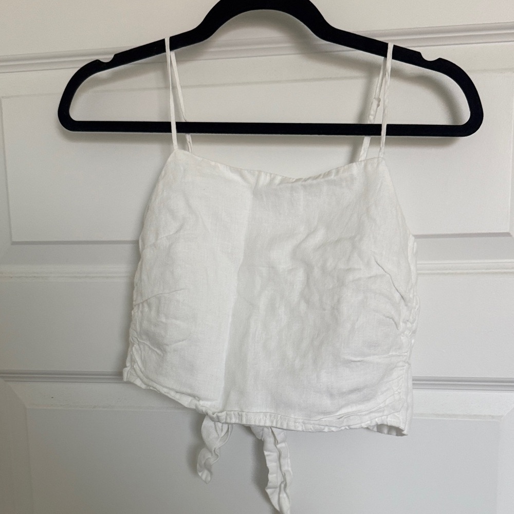 H&M White Camisole Top with Tie Detail